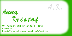 anna kristof business card